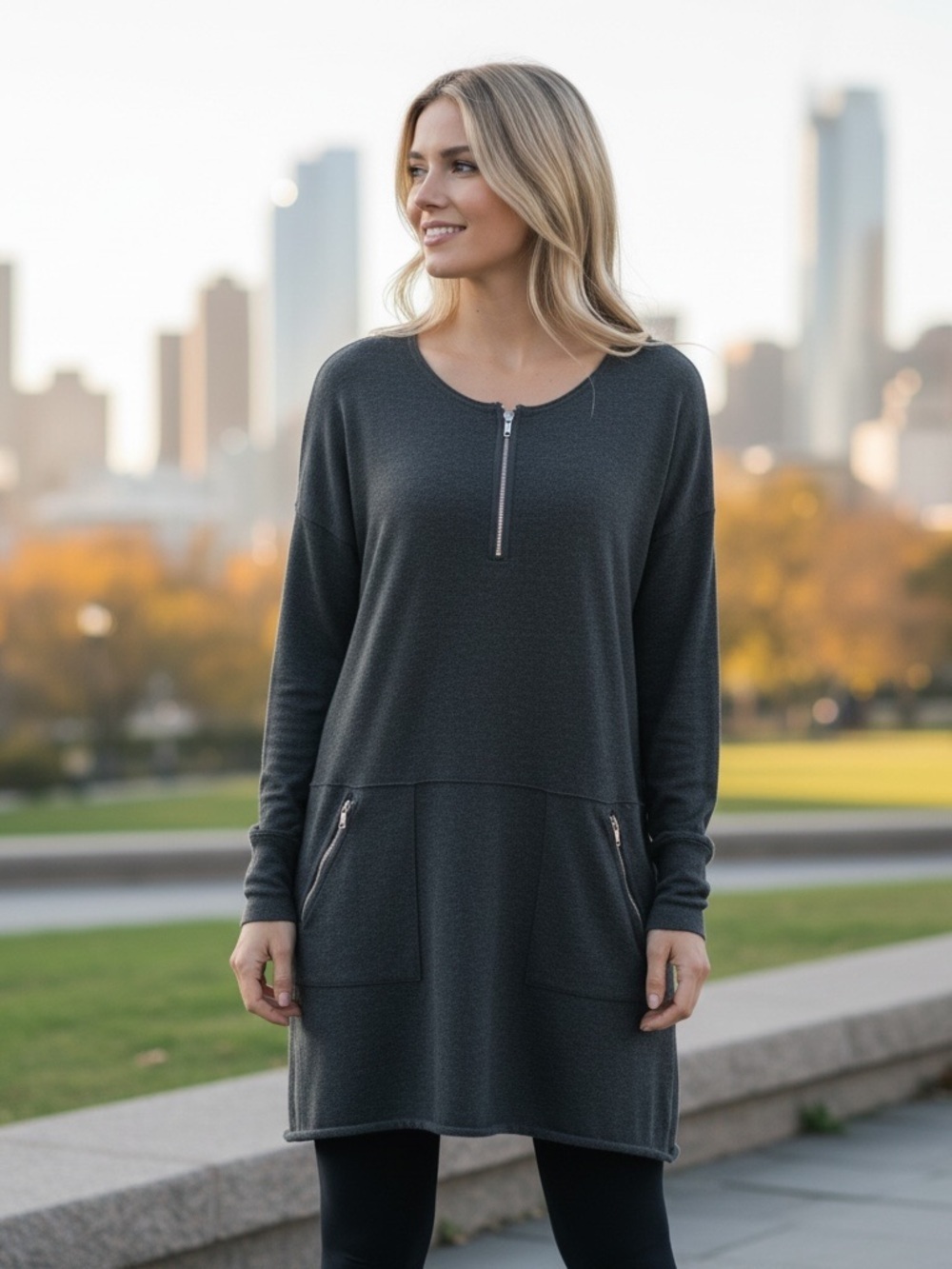 Athleta Azalia Sweater Tunic Top Mini Dress Sz L